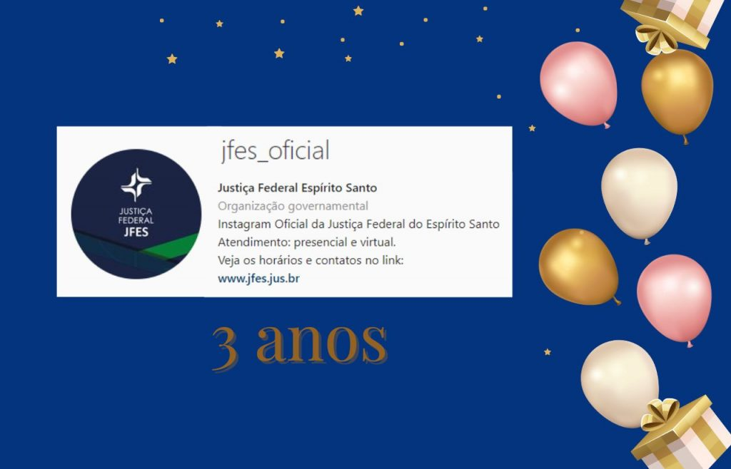 Perfil oficial da JFES no Instagram faz três anos